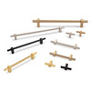 Jeffrey Alexander, Larkin 3, 3 3/4" (96mm) Bar Pull with Knurled Center, Brushed Gold - collection