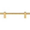 Jeffrey Alexander, Larkin 3, 5 1/16" (128mm) Bar Pull with Knurled Center, Brushed Gold - alt image 1