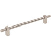 Jeffrey Alexander, Larkin 4, 7 9/16" (192mm) Bar Pull with Knurled Ends, Satin Nickel