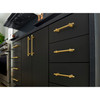 Jeffrey Alexander, Larkin 4, 18" Bar Appliance Pull with Knurled Ends, Brushed Gold - installed 2