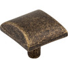 Elements, Glendale, 1 1/8" Square Knob, Distressed Antique Brass