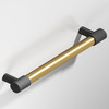 Colonial Bronze, 6" Straight Bar Pull, your choice of finish - shown in Matte Graphite with Satin Brass