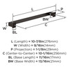 Amerock, Appoint, 10 1/16" (256mm) Straight Pull, Oil Rubbed Bronze - technical