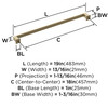 Amerock, Appoint, 18" Straight Appliance Pull, Golden Champagne - technical