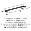 Amerock, Blackrock, 12 5/8" (320mm) Straight Pull, Oil Rubbed Bronze - technical