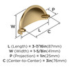 Amerock, Cup Pulls, 3" Cup Pull, Champagne Bronze - technical