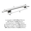 Amerock, Esquire, 18" Towel Bar, Polished Nickel / Stainless Steel - technical