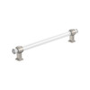 Amerock, Glacio, 8" (203mm) Bar Pull, Clear with Satin Nickel