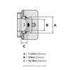 Amerock, Hinges, Double Demountable, 1/2" Overlay, Pair, Sterling Nickel - technical 2