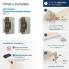 Amerock, Hinges, Double Demountable, 1/2" Overlay, Pair, Sterling Nickel - included hardware