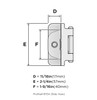 Amerock, Hinges, Double Demountable, 1/2" Overlay, Pair, Sterling Nickel - technical 1