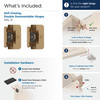 Amerock, Hinges, Double Demountable, 1/2" Overlay, Pair, Champagne Bronze - included hardware