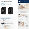 Amerock, Hinges, Double Demountable, 1/2" Overlay, Pair, Flat Black - included hardware