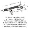 Amerock, Mergence, 3" (76mm) Bar Pull, Matte Black with Polished Chrome - technical