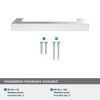 Amerock, Monument, 3 3/4" (96mm) Straight Pull, Polished Chrome - included hardware