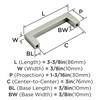 Amerock, Monument, 3" (76mm) Straight Pull, Satin Nickel - technical