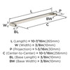 Amerock, Monument, 10 1/16" (256mm) Straight Pull, Satin Nickel - technical