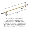 Amerock, Radius, 24" Bar Appliance Pull, Champagne Bronze - technical