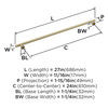 Amerock, Radius, 24" Bar Appliance Pull, Golden Champagne - technical