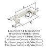 Amerock, Stature, 3" (76mm) Straight Pull, Satin Nickel - technical