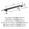 Amerock, Stature, 10 1/16" (256mm) Straight Pull, Oil Rubbed Bronze - technical