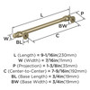 Amerock, Winsome, 7 9/16" (192mm) Bar Pull, Golden Champagne - technical