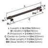 Amerock, Winsome, 12" (305mm) Bar Appliance Pull, Oil Rubbed Bronze - technical