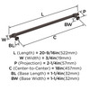 Amerock, Winsome, 18" Bar Appliance Pull, Oil Rubbed Bronze - technical