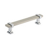 Amerock, Overton, 5 1/16" (128mm) Bar Pull, Satin Nickel with Polished Chrome