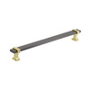 Amerock, Overton, 8 13/16" (224mm) Bar Pull, Black Chrome with Brushed Gold