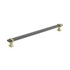 Amerock, Overton, 11 5/16" (288mm) Bar Pull, Black Chrome with Brushed Gold