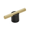 Amerock, Transcendent, 5/8" (16mm) Drill Center Pull Knob, Matte Black with Matte Gold