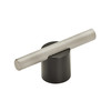 Amerock, Transcendent, 5/8" (16mm) Drill Center Pull Knob, Matte Black with Silver Champagne