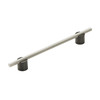 Amerock, Transcendent, 7 9/16" (192mm) Bar Pull, Matte Black with Silver Champagne