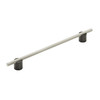 Amerock, Transcendent, 10 1/16" (256mm) Bar Pull, Matte Black with Silver Champagne