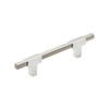 Amerock, Urbanite, 3 3/4" (96mm) Bar Pull, Polished Chrome with Satin Nickel