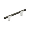 Amerock, Urbanite, 3 3/4" (96mm) Bar Pull, Polished Chrome with Brushed Matte Black