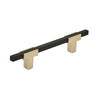 Amerock, Urbanite, 3 3/4" (96mm) Bar Pull, Brushed Gold with Matte Black