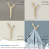 Amerock, Kodiak, Decorative Double Prong Wall Hook, Golden Champagne - installed cabinets