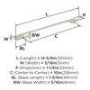 Amerock, Everyday Basics, Angle, 10 1/16" (256mm) Straight Pull, Satin Nickel - technical