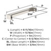 Amerock, Everyday Basics, Augment, 6 5/16" (160mm) Straight Pull, Satin Nickel - technical