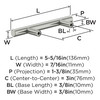 Amerock, Everyday Basics, Bar Pulls Hollow, 3" (76mm) Bar Pull, Stainless Steel - technical