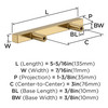 Amerock, Everyday Basics, Bar Pulls Square, 3" (76mm) Bar Pull, Champagne Bronze- technical