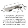 Amerock, Everyday Basics, Composite, 3" (76mm) Straight Pull, Satin Nickel - technical