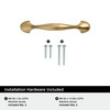 Amerock, Everyday Basics, Fairfield, 3" (76mm) Curved Pull, Champagne Bronze - included hardware