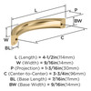 Amerock, Everyday Basics, Parabolic, 3 3/4" (96mm) Curved Pull, Champagne Bronze - technical