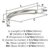 Amerock, Everyday Basics, Parabolic, 5 1/16" (128mm) Curved Pull, Satin Nickel - technical