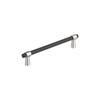 Amerock, Mergence, 6 5/16" (160mm) Bar Pull, Matte Black with Polished Nickel