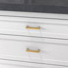 Baldwin, Raised, 4" Straight Pull, Lifetime Polished Brass - installed
