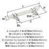 Amerock, Carrione, 3 3/4" (96mm) Bar Pull, Marble White / Polished Chrome - technical